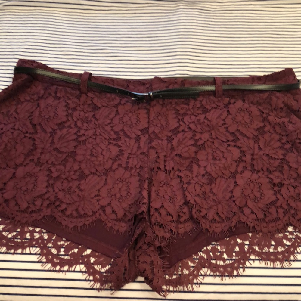 Torrid Maroon Layered Shorts with Belt